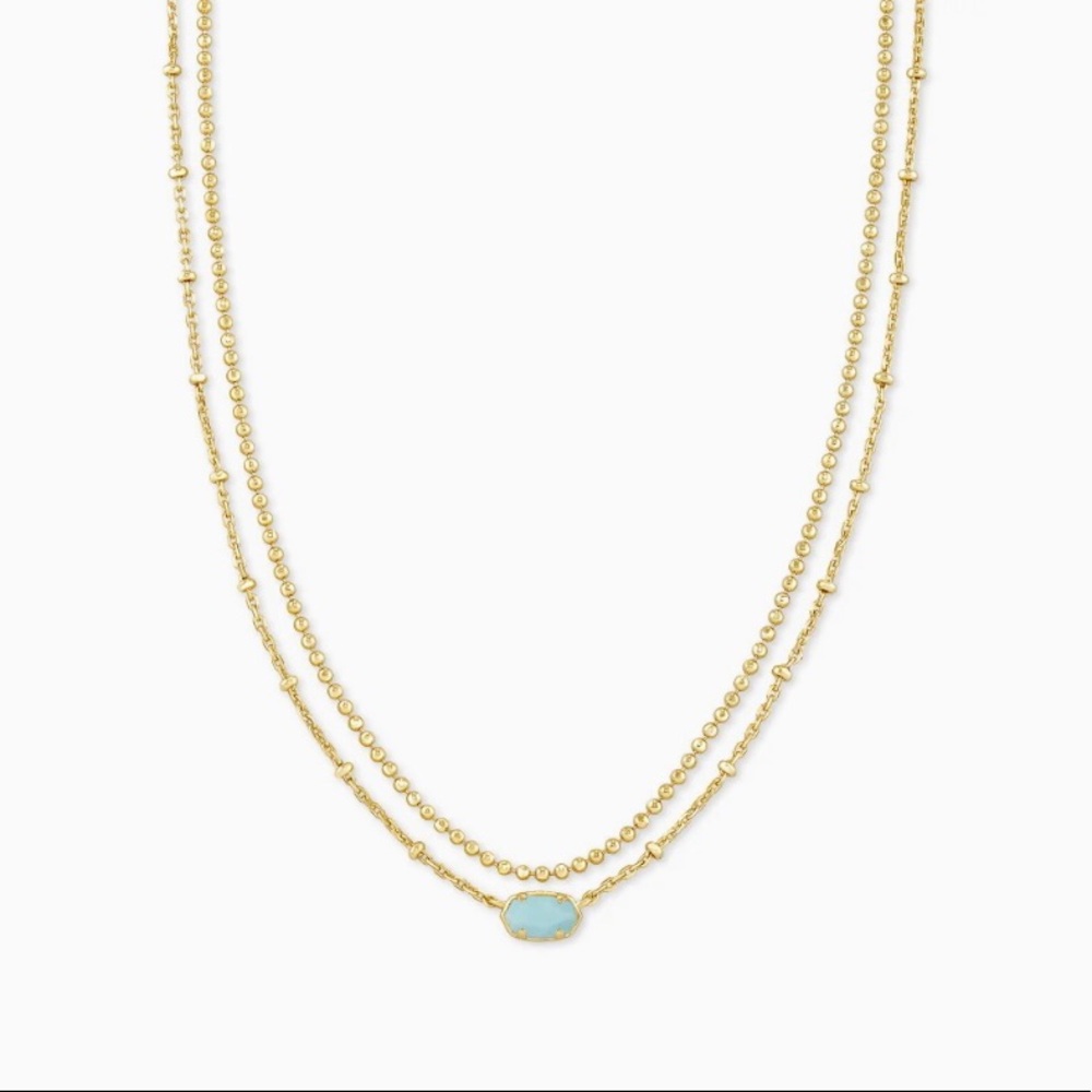 Kendra Scott Gold Emilie Necklace in Light blue Magnesite